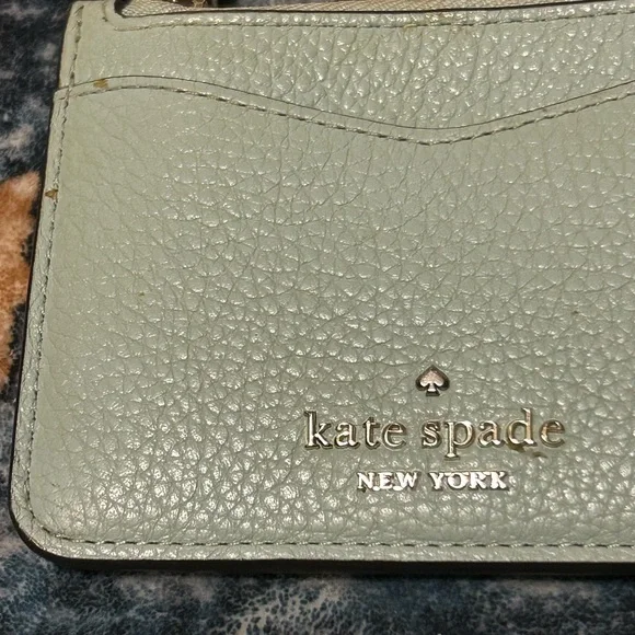 Kate Spade Leila leather card holder wristlet seawater - Picture 3 of 9